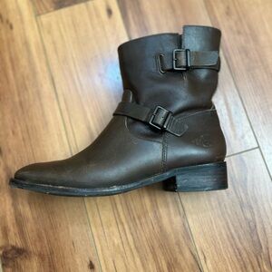 Brown Leather Ankle Boots